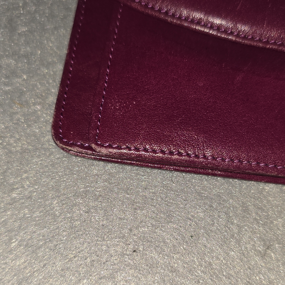 mundi Plum Leather Envelope Wallet - Picture 3 of 9